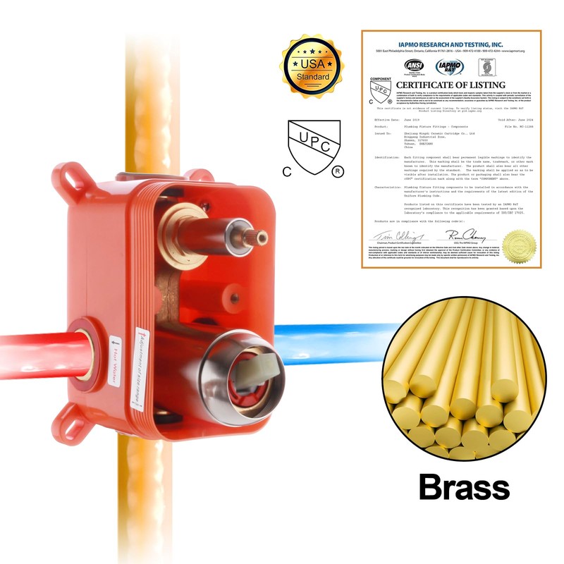 DEOLER Wall Mount Pressure Balance Valve, Solid Brass Shower Replacement,