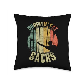 Dropping Fat Sacks Retro Bean Sand Bag Toss Retro Cornhole Throw Pillow