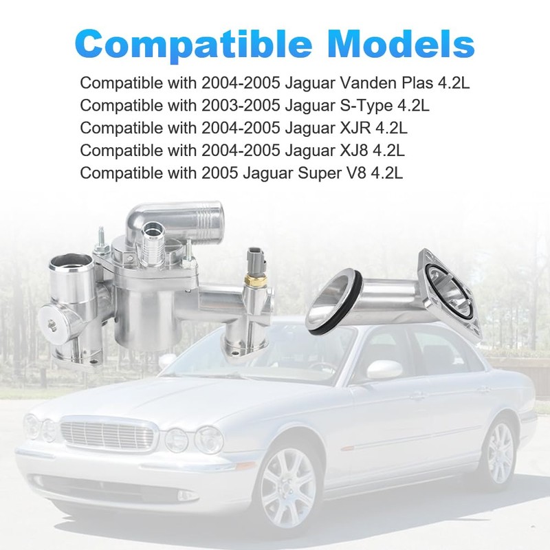 WMPHE Aluminum Engine Coolant Thermostat Housing Compatible with Jaguar Vanden