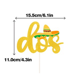 Dos Fiesta Cake Toppers , Cince de Mayo Party Decor,Taco Twosday Birthday.Second Birthday Decoration Supplies