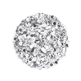 Naler 2800pcs Loose Sequins Grey Glittering Spangles for Crafts Sewing Clothing Decorating Wedding Christmas, 6MM