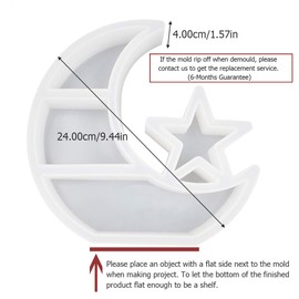Moon Star Shelf Mold Silicone Crescent Display Stand Tray Epoxy Casting Mould DIY Jewelry Holder Storage Rack DIY Craft Home Decor