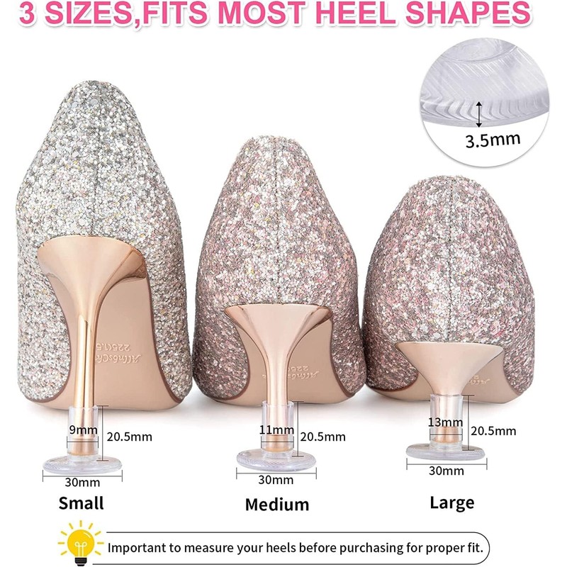 21 Pairs Clear Heel Stoppers, Grass High Heel Protectors for