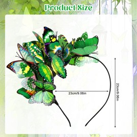 GUIZIYAO GUIZIYAO Schmetterling Haarreif, Schmetterling Kopfschmuck, Schmetterlings-Fascinator Stirnbänder, Schmetterling Haarschmuck, für Schmetterlings-Cosplay, Braut Schmetterling Stirnband (Grün, 6)