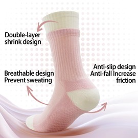 Lusibaka Yoga Grip Socks for Women,Pilates Non-slip Socks Comfortable Sport Crew Socks, Breathable Socks Performance Athletic Socks for Outdoor Tennis Trekking Walking Cycling Running