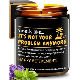 Funny Retirement Candle, Best Retirement Gifts for Women & Men, Happy Retirement Gifts for Coworker, Gift-Ready