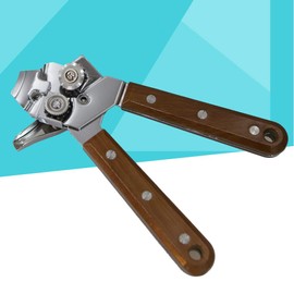 BESTONZON Manual Side Cut Bottle Opener Stainless Steel Wood Handle Can Opener Kitchen Tools Bar Party (Redwood)