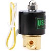 U.S. Solid 1/4" Brass Electric Solenoid Valve 110VAC Normally Closed