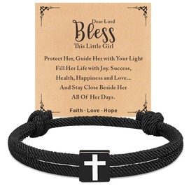 TAGOMEI Easter Gifts for Kids Teens Girls Easter Basket Stuffers for Teens Girls Toddler Daughter Sister Christian Gifts Cross Bracelet for Teen Girl Birthday Gifts Confirmation Gifts for Teen Girls