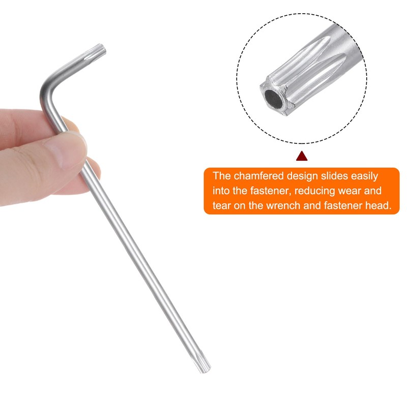 sourcing map T25 Tamper Proof Torx Star Key Bit Wrench