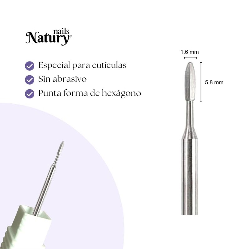 Natury Nails 1.6mm Tungsten Carbide Nail Turner Safety Bit Russian
