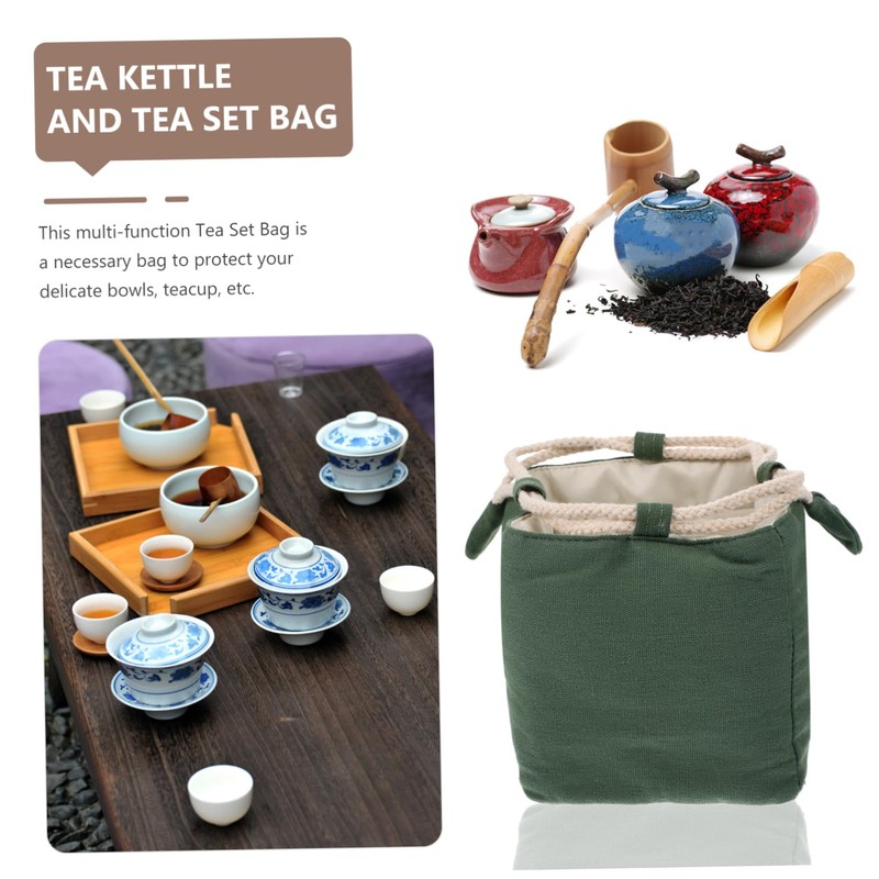LABRIMP Portable Tea Cup Bag Drawstring for Teaware Set Multi-Function