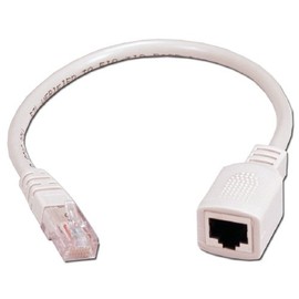 1FT CAT5E GRAY RJ45 MALE TOFEMALE PORT SAVER PATCH