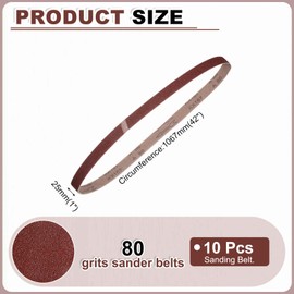 HARFINGTON 1 x 42 Inch Sanding Belts, 10 Pcs 80 Grits Aluminum Oxide Abrasive Belt Sander File Belt for Woodworking, Metal Polishing, Knife Sharpener