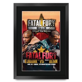 HWC Trading Chris Eubank Jr Vs Conor Benn Fatal Fury 2025 Gifts Printed Signed Autograph Poster for Boxer Memorabilia Fans - A3 Framed