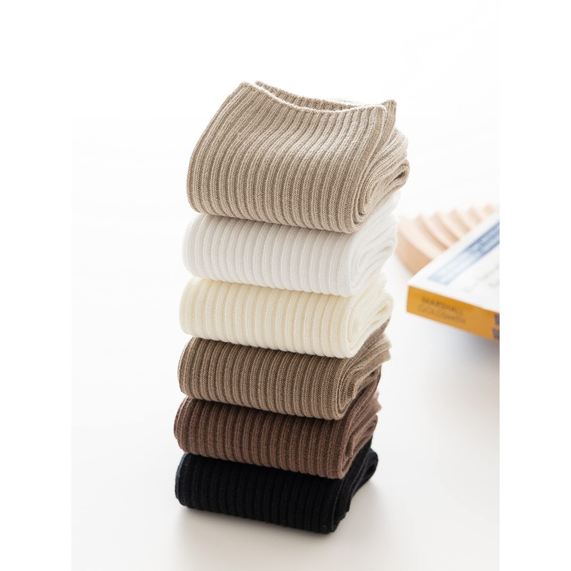 ACCFOD Cute Crew Socks Casual Athletic Aesthetic Socks Neutral Cotton