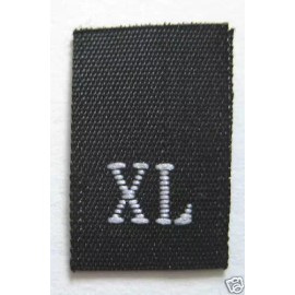 Sean Label 500 pcs WOVEN CLOTHING LABELS, SIZE TAGS BLACK - X-LARGE - XL