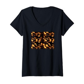 Womens Tortoise Shell Pattern Art Wild Animals Pattern Lovers V-Neck T-Shirt