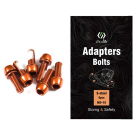 CNCLOL MTB Brake Caliper bolts,Bike Brake Caliper bolts M6x18mm Steel alloy,Orange