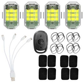 LINASHI Mini Strobe Lights, USB Rechargeable 7 Colors LED Road Flares Emergency Light, High Brightness IP68 Waterproof Riding Anti-Collision Night Signal Light, (4Pcs)