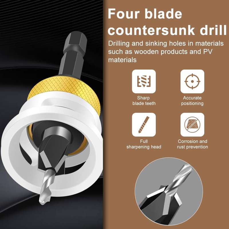 Drill with Countersink, Countersink Drill Bit Wood, Drill Countersink with