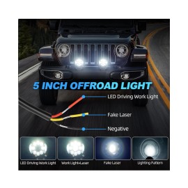 ‎SUPAREE 2x 5Inch Side Shooter Spot LED Laser Lights Bar for Truck Off Road Jeep SUV ATV