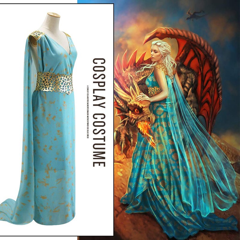 C_EDITION Daenerys Costume Mother of Dragons Fancy Dress Qarth Dany