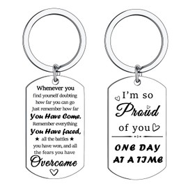 Sobriety Gifts for Women Men Sober Keyring Recovery Gifts Proud Of You Gifts Sobriety Anniversary Keychain Encouragement Gift Inspirational Keyring Sober Gifts Jewelry Keepsake for Family Friend