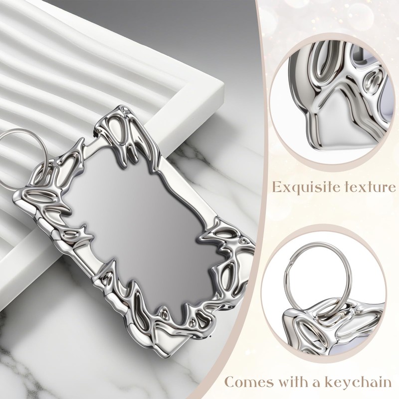 Geyoga 2 Sets Electroplate Plastics Frame Photocard Holder Keychain with
