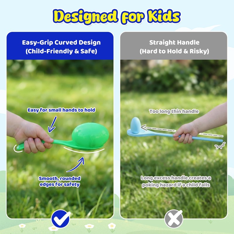 LovesTown Egg Spoon Race Game Set for Outdoor Yard Party