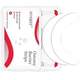 nosgay Ostomy Barrier Strips Elastic Barrier Strips for Colostomy Bags White 40PCS