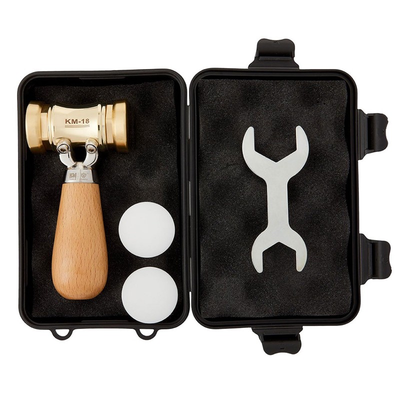 HONGDUI KM18 Woodworking Brass Chisel Mallet, 22Ounce Mallet Hammer with