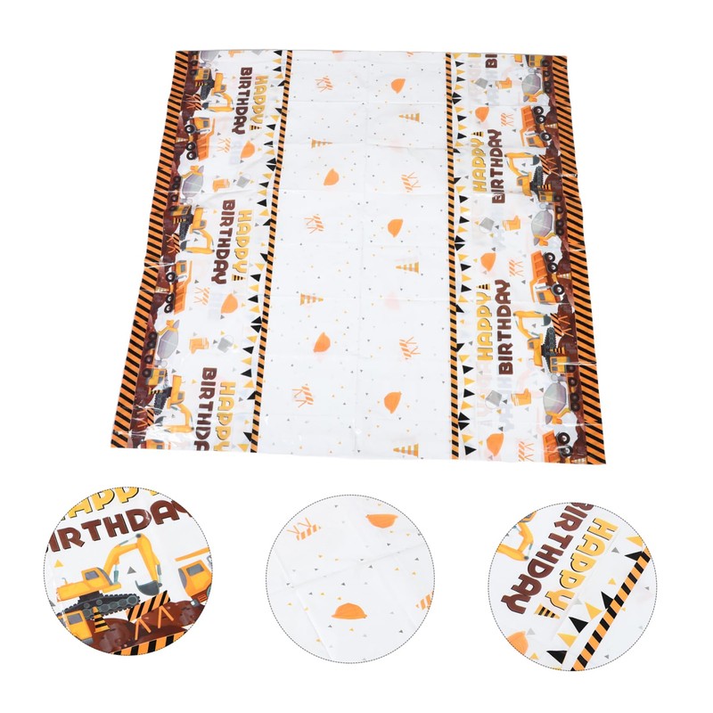 MERRYHAPY Home Decor Construction Plastic Tablecloth Stylish Practical for Parties