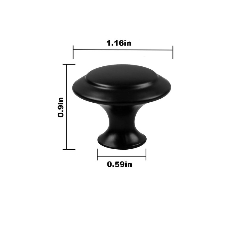 18 Pcs Black Cabinet Drawer Knobs, 1.13" Pulls and Handles