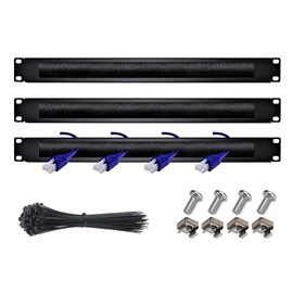 KUYEFGF Rack Brush Cable Management 1U Panel with Cage Nuts Bolts Brush for Cable Entry,for 19'' IT Server Network Data Cabinet Rack Enclosure Spacer 3 Space Mount