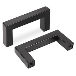 Gobrico 5 Pack Square Cabinet Handles, Modern Brushed Nickel Cabinet Handles Bathroom Drawer Pulls Hole Centers 64mm, 2-1/2 inch Cabinet Pulls Stainless Steel Cupboard Handles