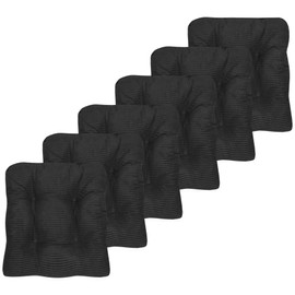 Sweet Home Collection Non Slip Chair Cushion Fluffy, 6 Pack, Charcoal Gray