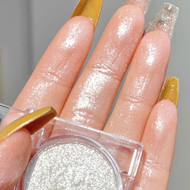 Glitter White Eyeshadow, Shimmer White Single Eye Make-Up Fine Powder