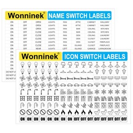 Wonninek Light Switch Labels 600PCS Waterproof Electric Breaker Panel Label Transparent Switch Identifier System for Organizing Your Home and Office