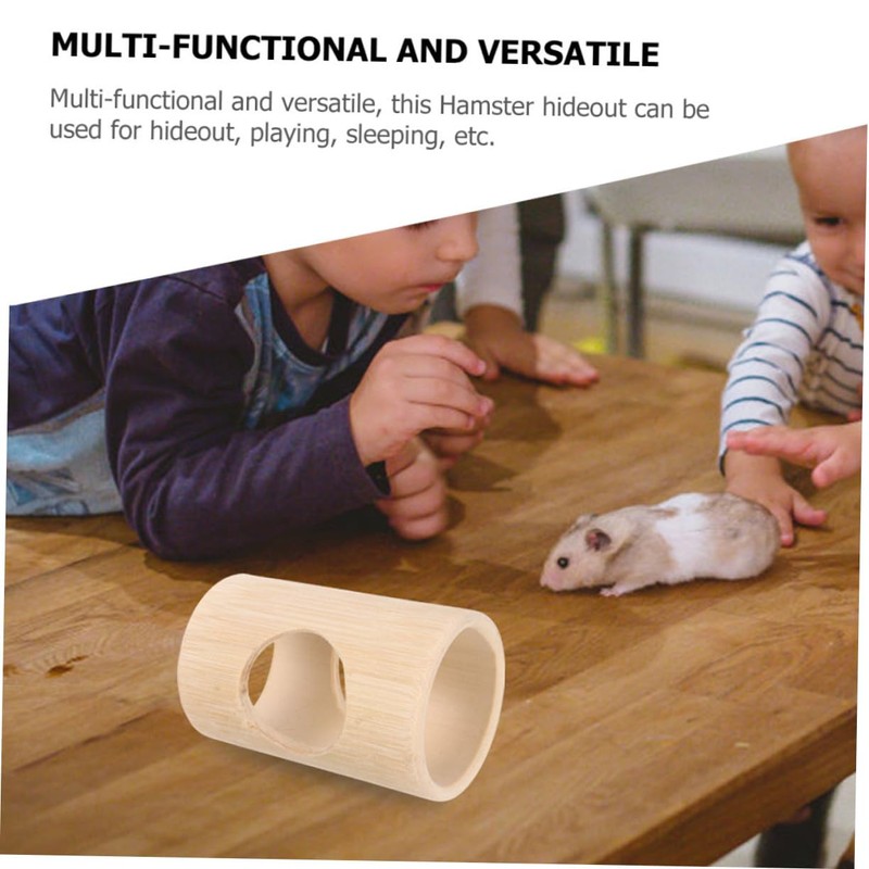 VILLFUL Bamboo Hamster Tube Safe Tasteless Pet Tunnel for Chewing
