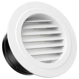 Hon&Guan 125 mm Air Vent Louver Air Grill Cubierta de techo con mosquitera incorporada para baño, oficina, hogar