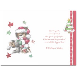 doodlecards Special Friend Christmas Card Cute Bear Medium Size Christmas Card for Special Friend with Plain Envelope