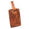 Rustic Wood Grain Leather Luggage Tag