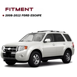 Pair Headlights Assembly DOT Approved For 2008-2012 Ford Escape Limited XLS XLT SUV Replacement Headlamps Driver and Psaaenger Side Chrome Housing Amber Side