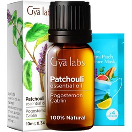 Gya Labs Patchouli Essential Oil for Skin & Diffuser - 0.34 Fl Oz - 100% Pure Natural Patchouli Oil for Aromatherapy, Body, Perfume & Candle Making Scent