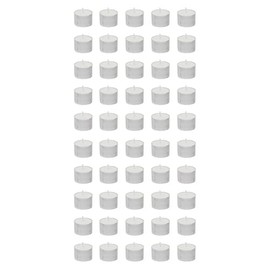 Mega Candles 50 pcs Unscented White Jumbo Tea Lights Candle, Pressed Wax Candles 8 Hour Burn Time, Home Décor, Wedding Receptions, Baby Showers, Birthdays, Celebrations, Party Favors & More