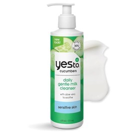 Yes To Milky Face Cleanser – Cucumbers Gentle Milk Cleanser, 6 Fl Oz (Pack of 2) | Soothing Face Wash with Cucumber, Aloe, Green Tea & Soy Proteins |
