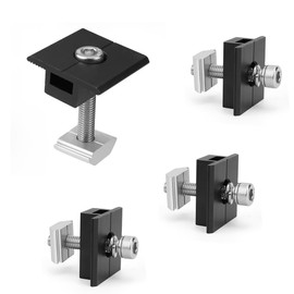 JYCONNECTS Pack of 4 Solar End Clamps 30 mm, T-Shaped Mounting Solar Module, Solar Module Aluminium Bracket, End Clamp Solar Panel Adjustable for 30-35 mm Framed PV Panels Black