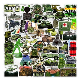 Serhuque 50pcs Camo Stickers for Kids Boys Men Adults Cool American Army Military Vinyl Decals for Guns Water Bottles Laptop Jeep Truck Car Bumper Scrapbook Waterproof