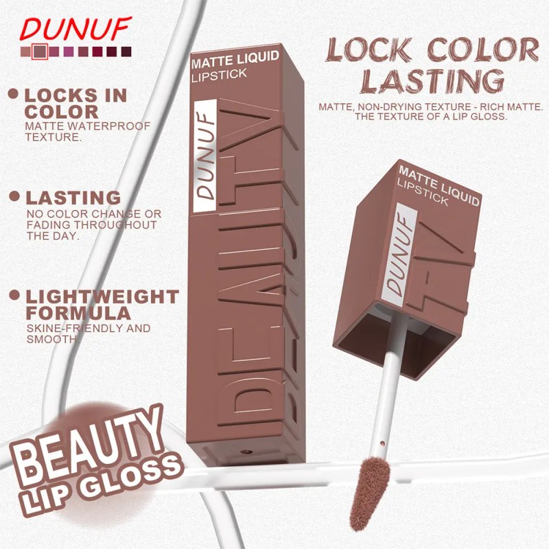 Labial Líquido Mate Waterproof Dunuf 1 Pieza
